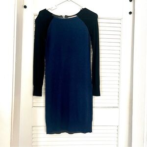 Philosophy Cashmere Blend Sweater Dress Navy Black xs